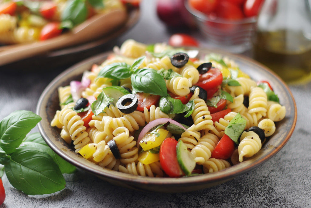 Quick & Healthy Gluten-Free Rice Pasta Salad Recipe for summer