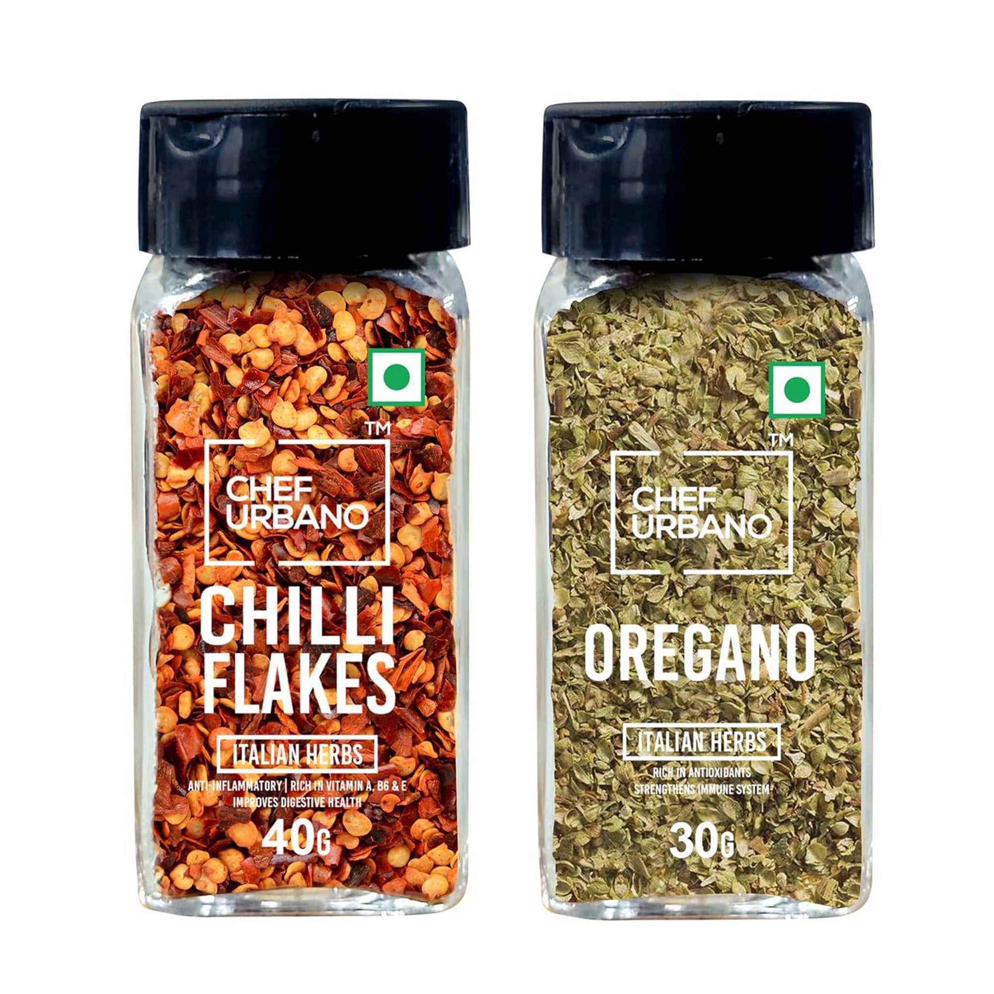 Chef Urbano Combo Oregano 30 Gms & Chilli Flakes 40 Gms Sprinkler