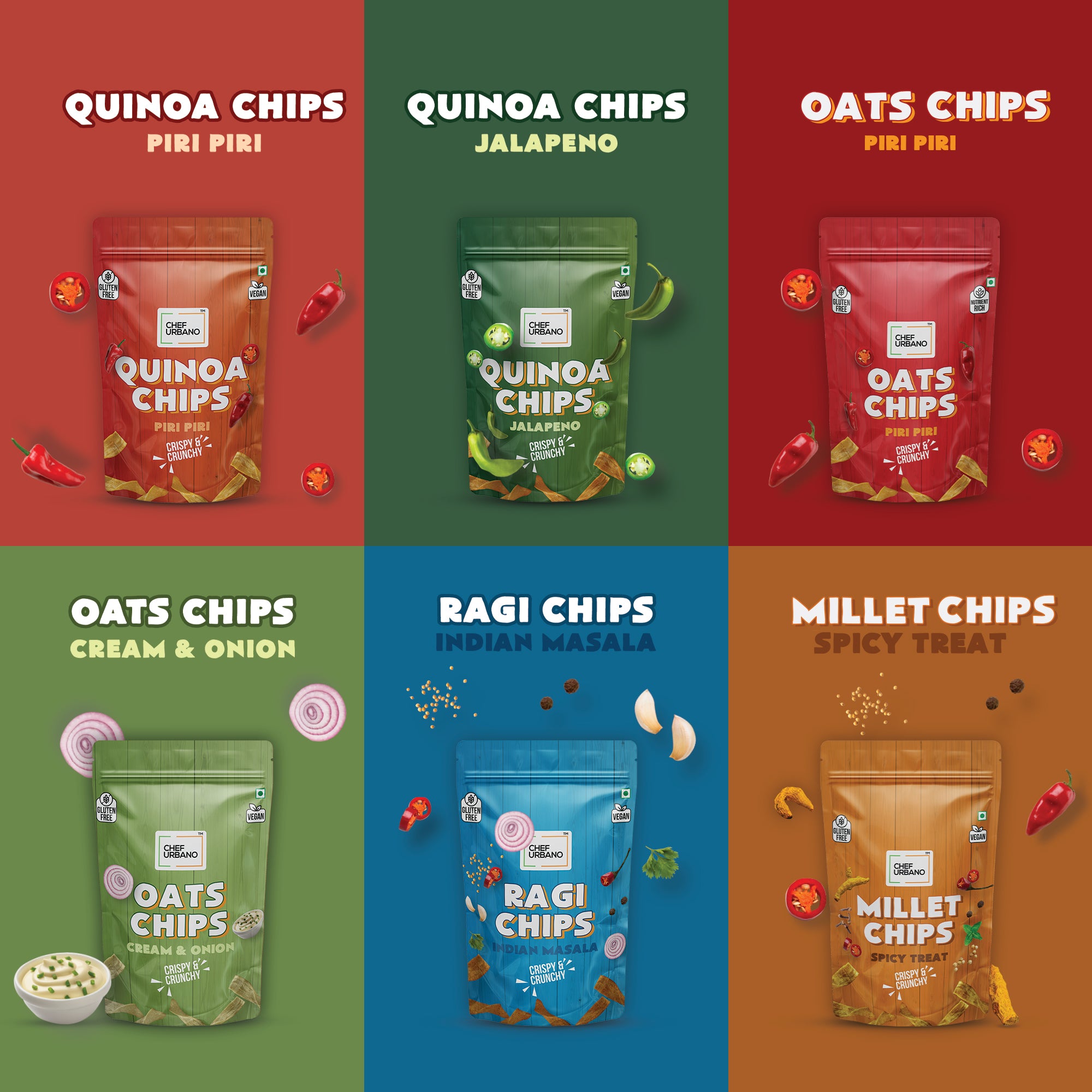 Chef Urbano Oats Chips Piri Piri 85g