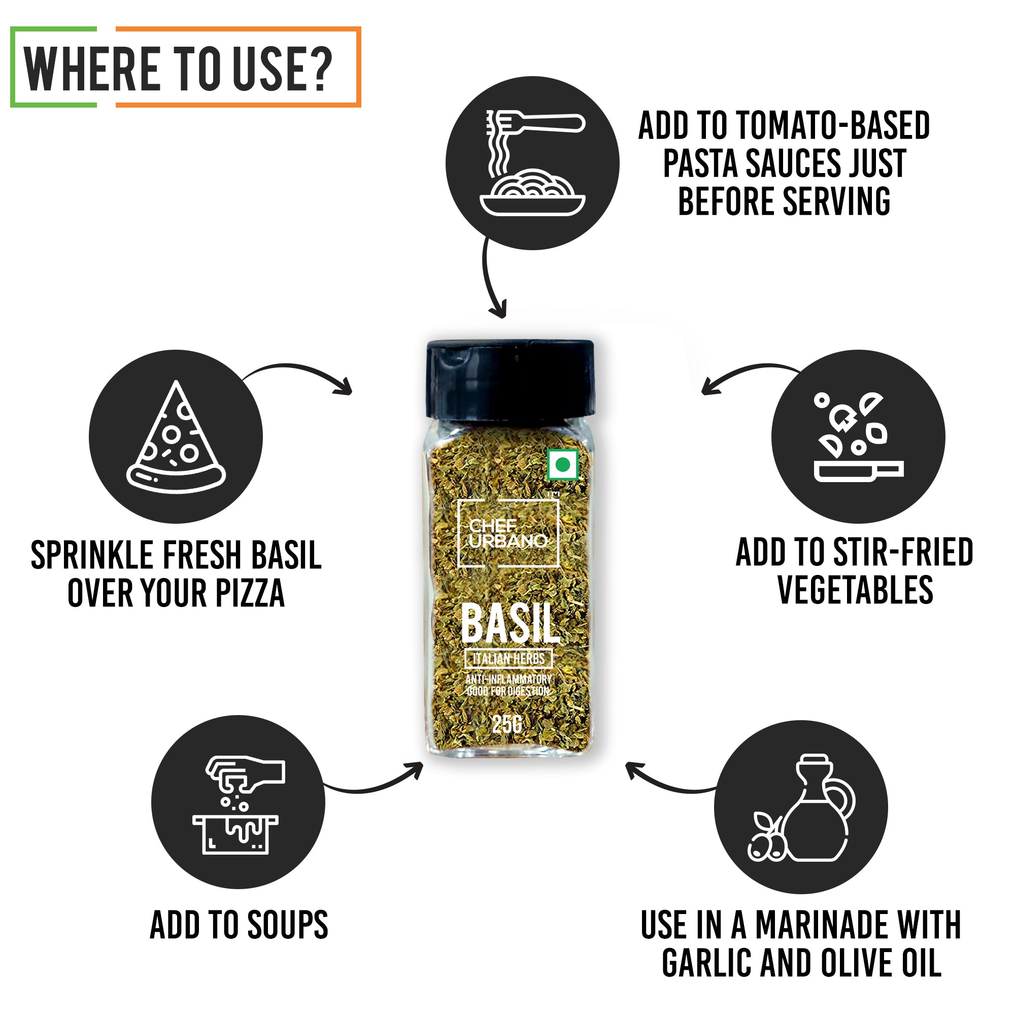 Chef Urbano Basil Sprinkler 25 Gms
