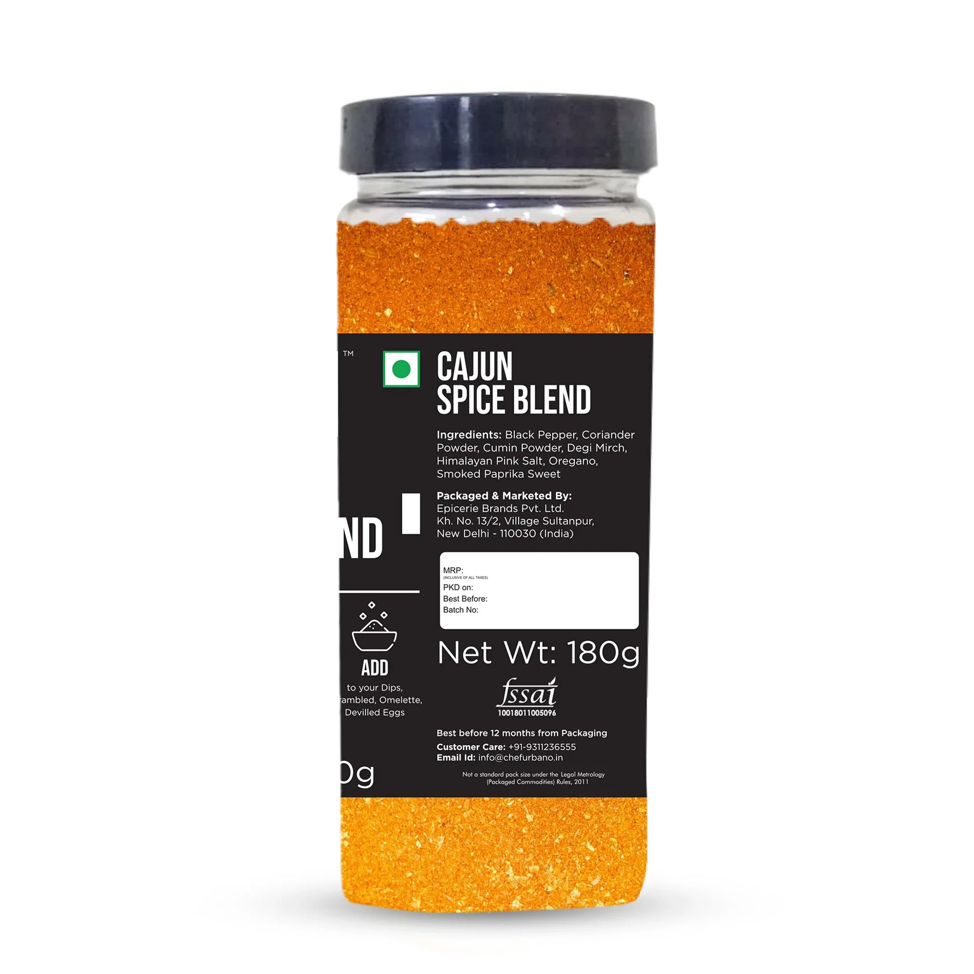Chef Urbano Spice Mix Cajun Spice Blend 180 Gms