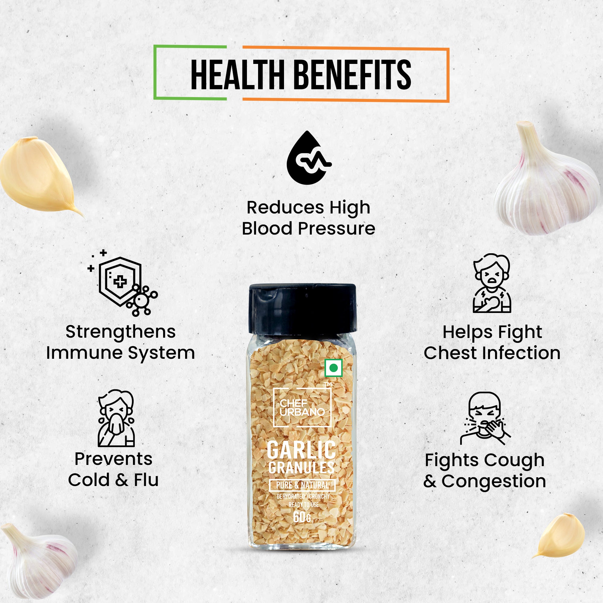 Chef Urbano Garlic Granules Sprinkler 60g