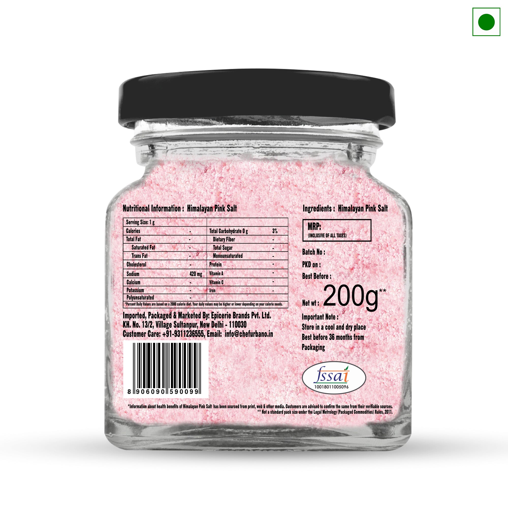 Chef Urbano Himalayan Pink Salt 200 Gms